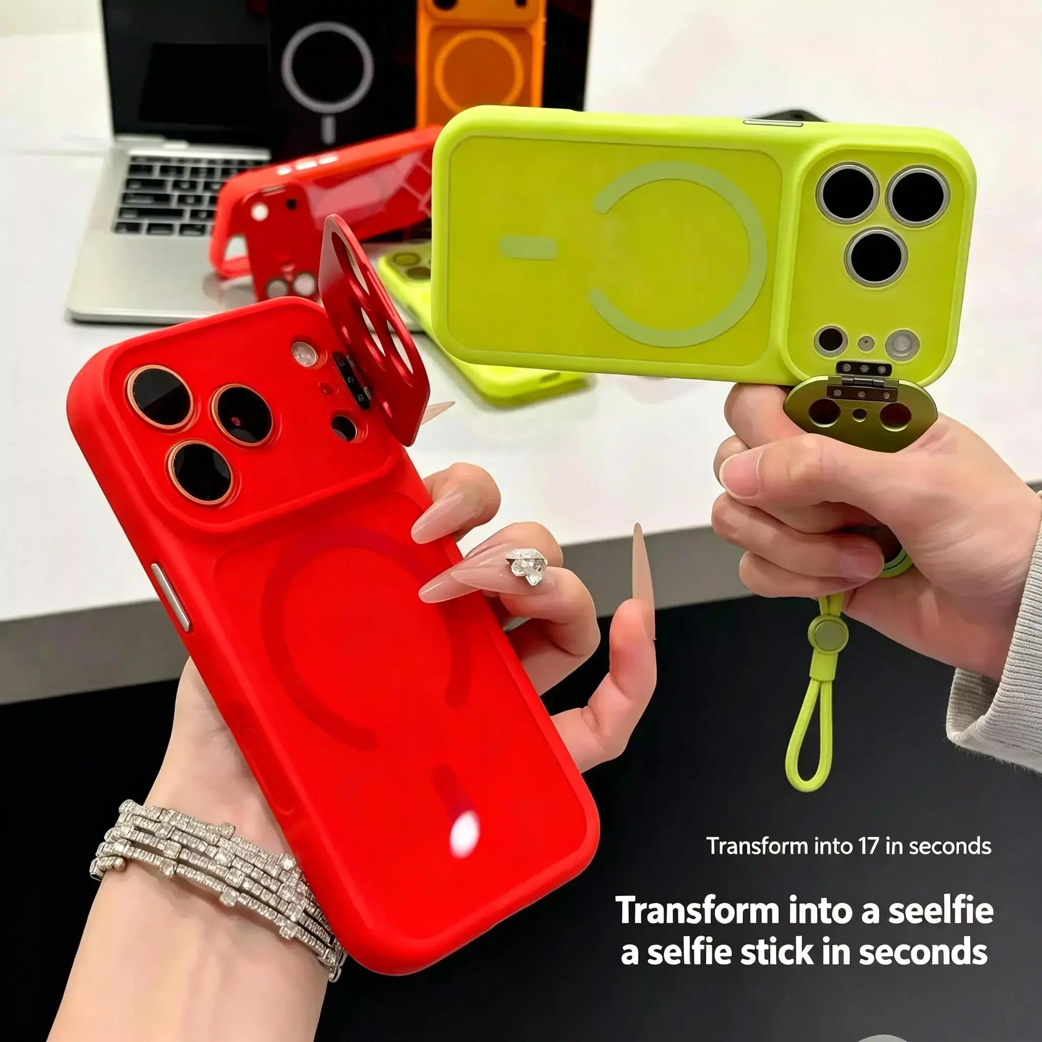 Colnel Matte Magnetic Phone Case with Lens Cover Kickstand - Ultimate Shockproof Protection and Stylish Design for iPhone 12-17 Series