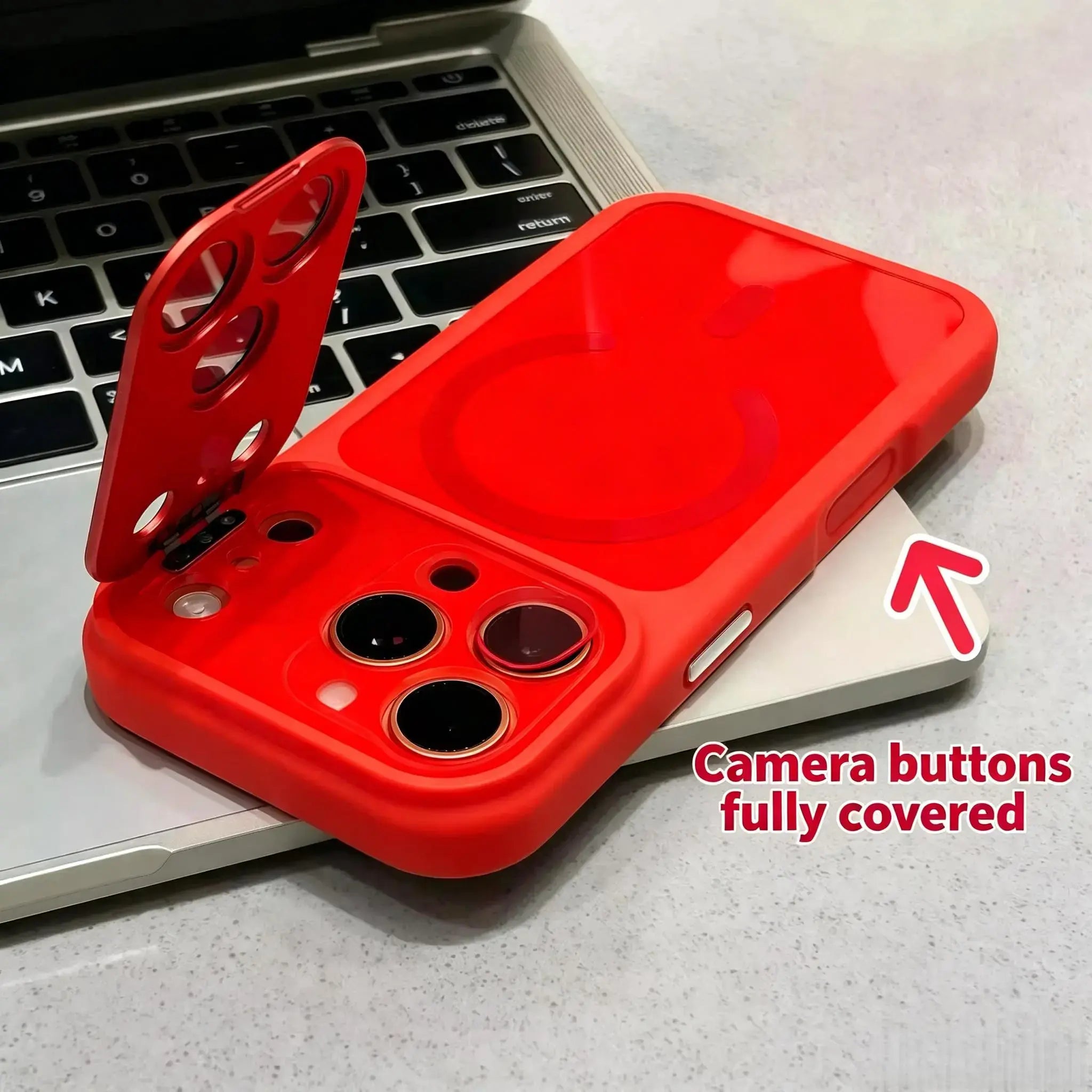Colnel Matte Magnetic Phone Case with Lens Cover Kickstand - Ultimate Shockproof Protection and Stylish Design for iPhone 12-17 Series