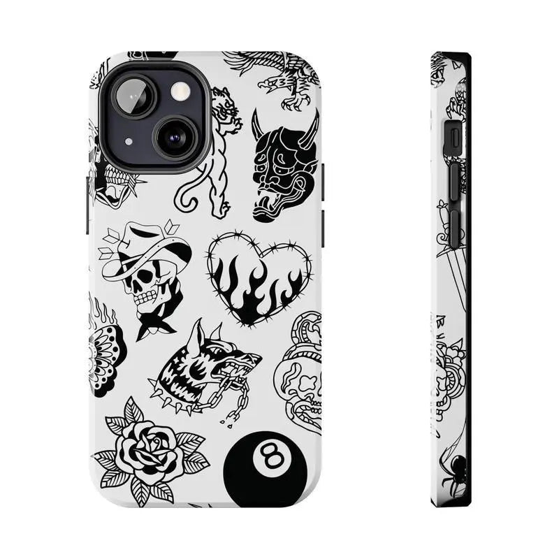 Old School Black & White Halloween Cellphone Casing for Halloween Fans, TPU Shockproof Wireless Cover with Anti-Fingerprint, Scratch-Resistant Features, Multi-Model Fit for Iphone 17/16/15/14/13/12/11 Pro Max/Plus & Samsung Galaxy S23FE/22/23/24/25, Smart