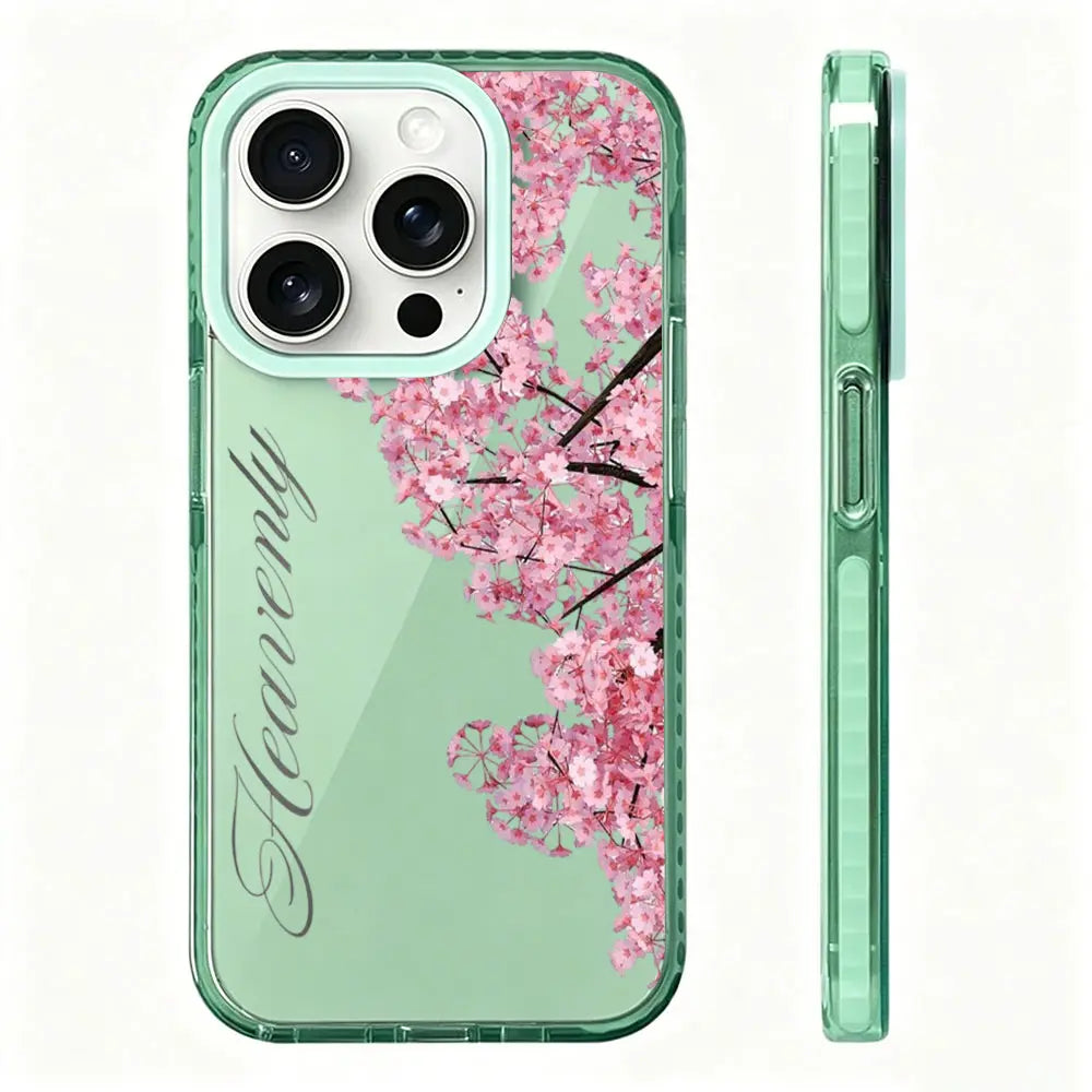 KKLLYY Pink Cherry Blossom Smartphone Casing - Elegant Romantic Floral Phone Accessory, Protector for Iphone 17,16,15,14,13,12,11 plus Pro Max, Ideal Birthday Gift for Compatible Devices