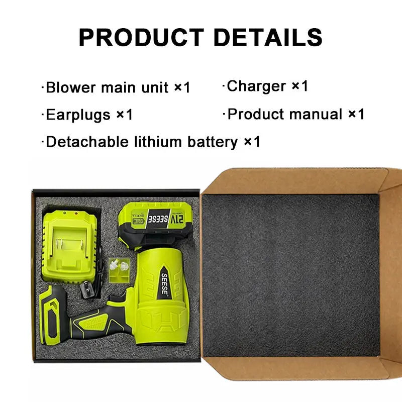 SEESE Turbo Jet Leaf Blower,Cordless Leaf Blower, Violent Turbo Fan, Pure Copper Motor,Car Drying after Wash, Handheld Snow Blower,Cordless Turbo Power Air Duster,Home Improve,Garden Mainte Holiday Gifts