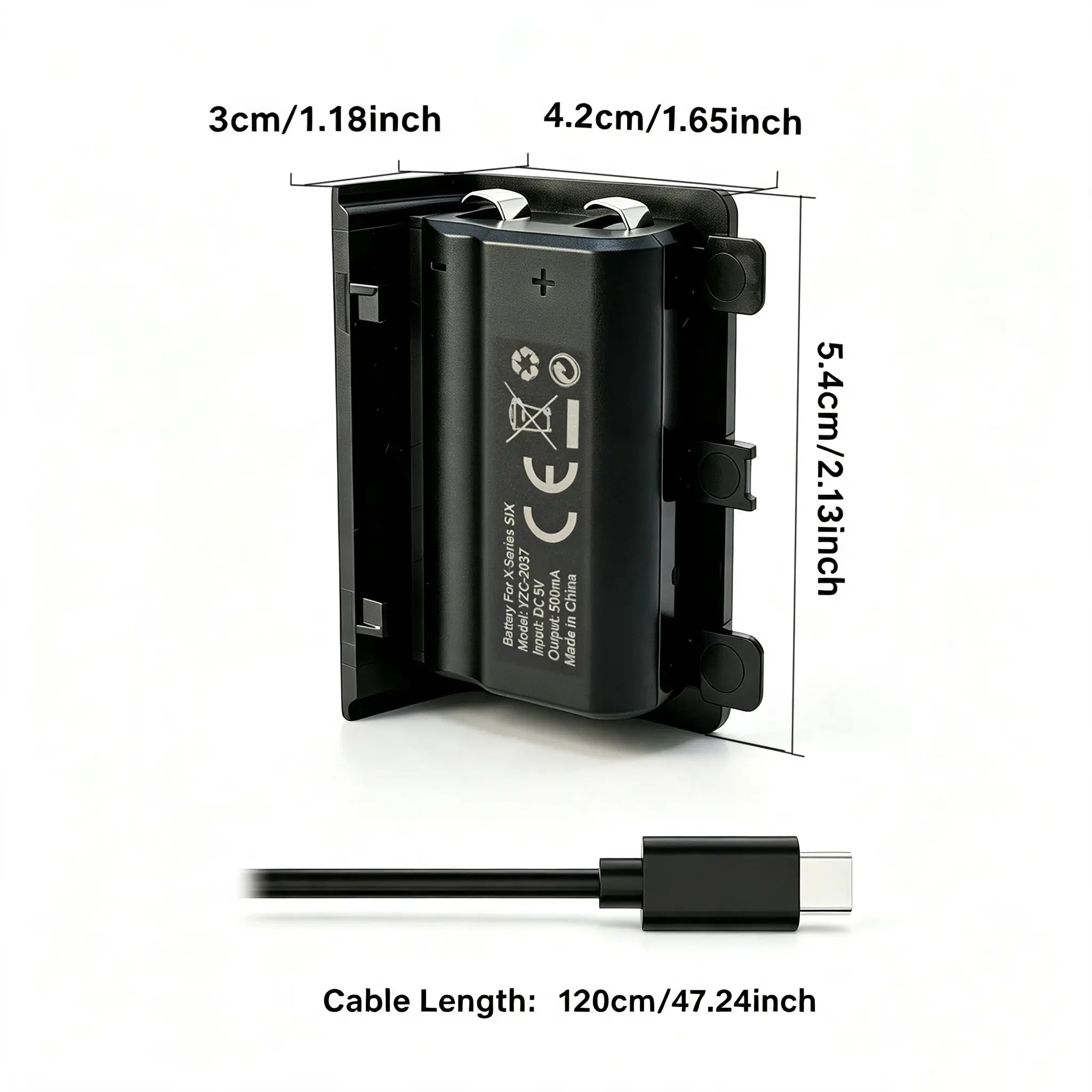 Tuodes +15H Battery Pack for Xbox-Series X Gaming Controller with 1200Mah Capacity and USB Cable for Enhanced Gaming Experience for X-Box Series S